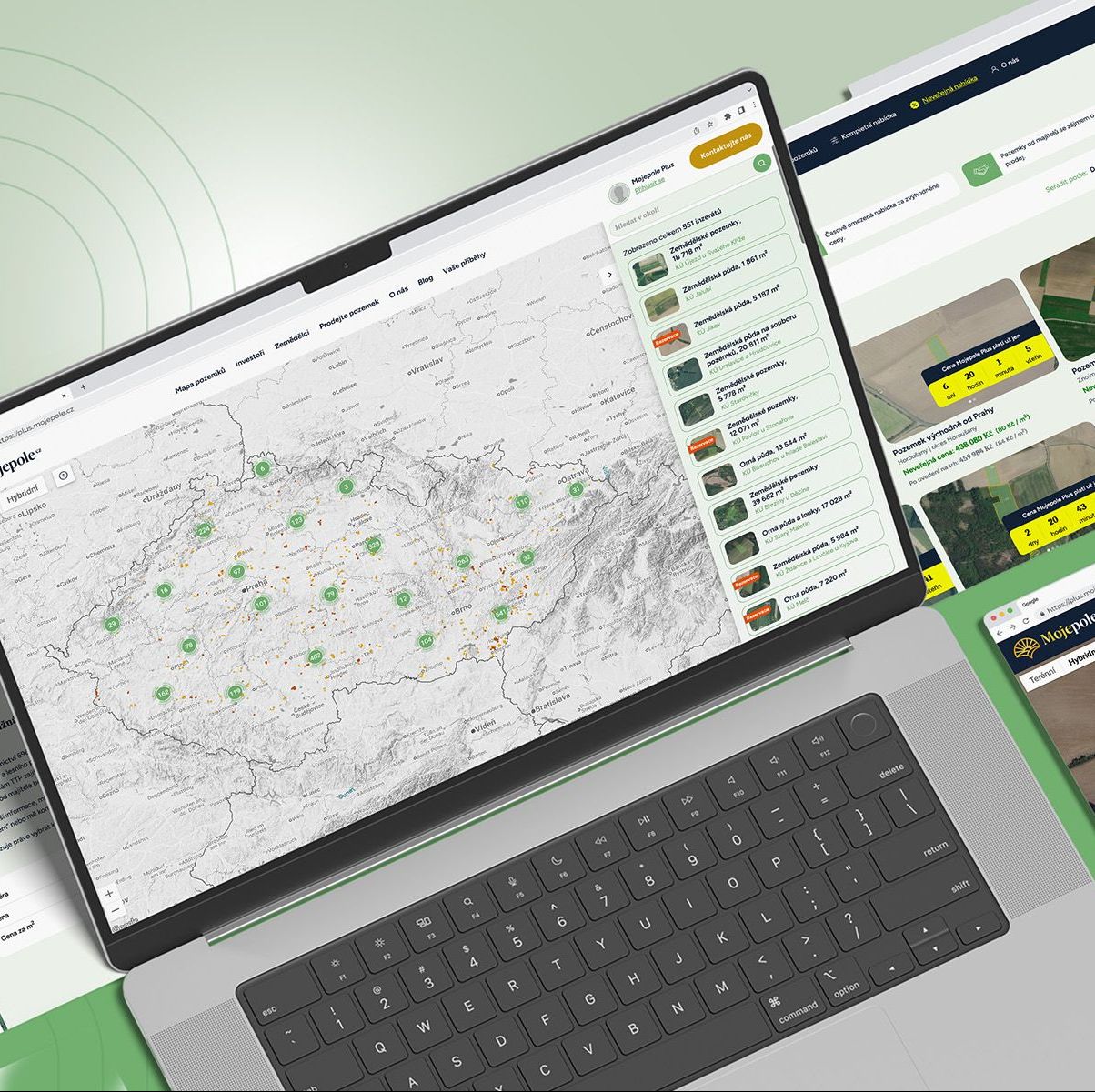 Interaktivní mapová platforma pro investiční pozemky a uzavřená klientská zóna
