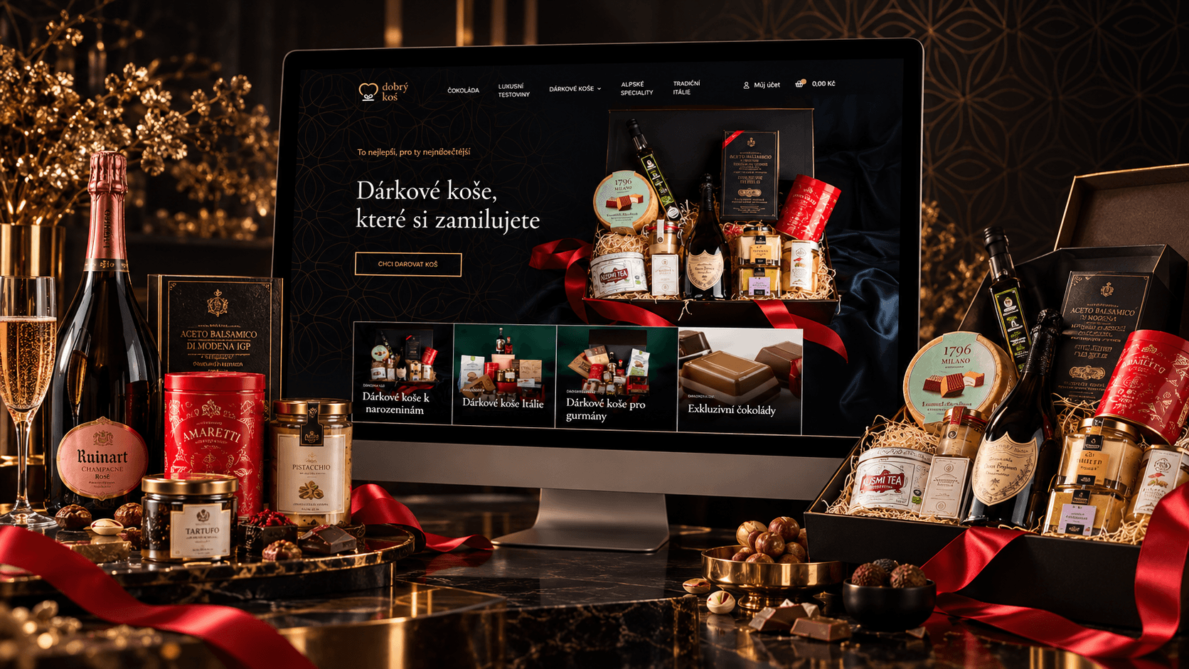 E-shop na míru zaměřený na prodej luxusních dárkových košů