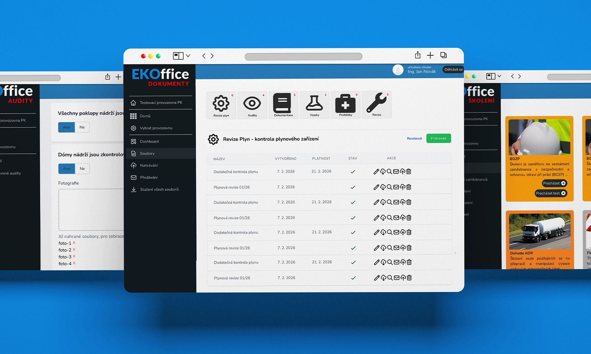 Auditní platforma propojující audity, zařízení,  digitální evidenci a e-learning zaměstnanců
